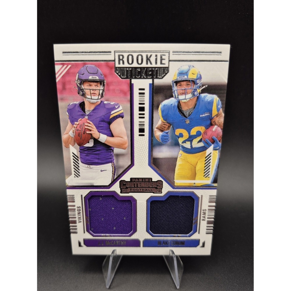 2024 Contenders Jj Mccarthy Blake Corum #DS-2 Dual Swatch Rookie Ticket(RC)(MEM)